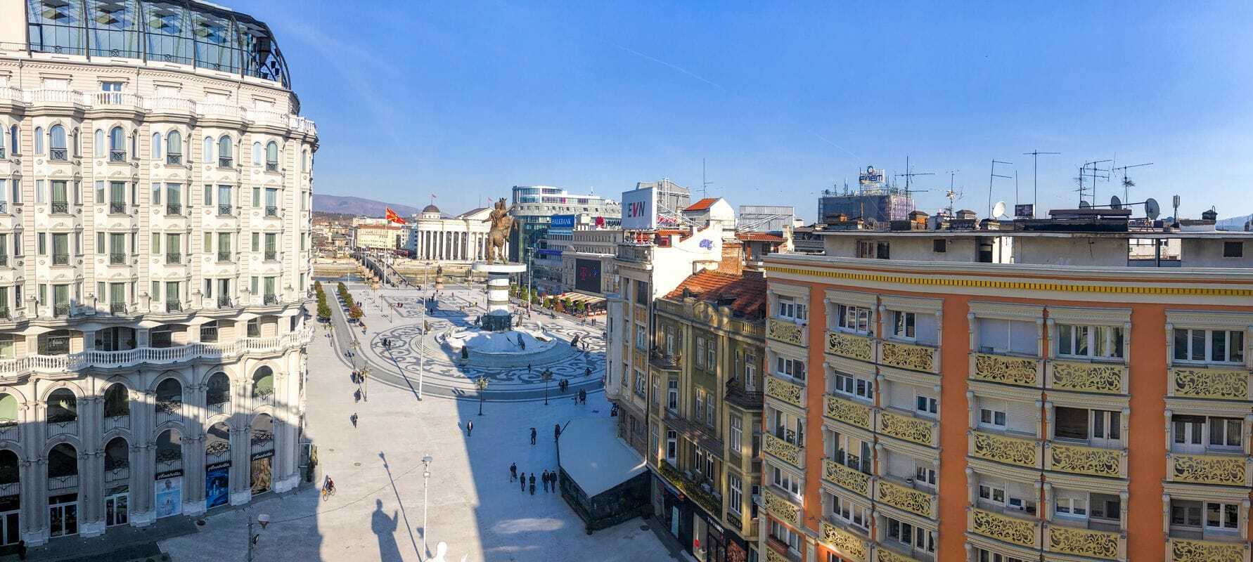 Hotel Square Skopje Bagian luar foto